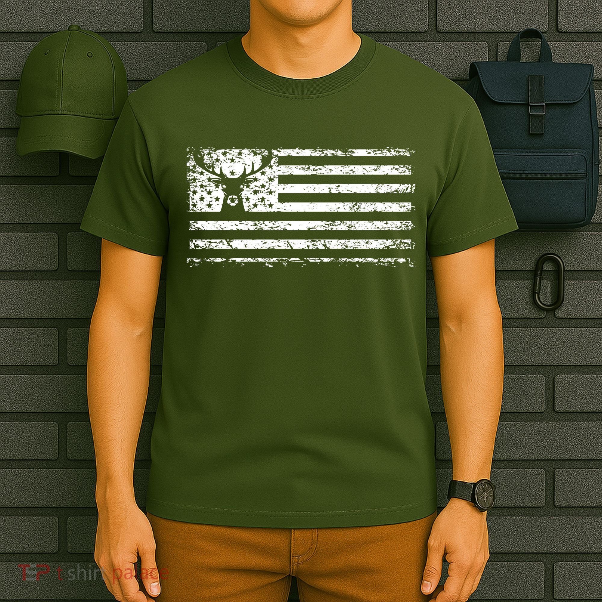 American Deer Hunting Flag T-Shirt