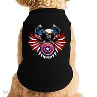 American Eagle Super Hero Shield USA Flag Wings Doggie Tank thumb 0
