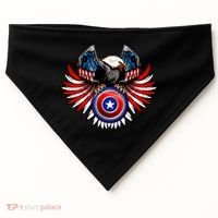 American Eagle Super Hero Shield USA Flag Wings USA-Made Doggie Bandana thumb 0