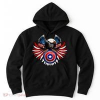 American Eagle Super Hero Shield USA Flag Wings Hoodie thumb 0