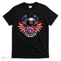 American Eagle Super Hero Shield USA Flag Wings T-Shirt thumb 0