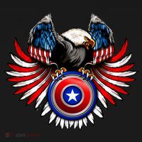 American Eagle Super Hero Shield USA Flag Wings Mousepad thumb 1