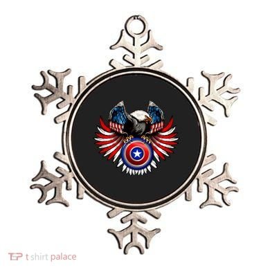 American Eagle Super Hero Shield USA Flag Wings Ornament