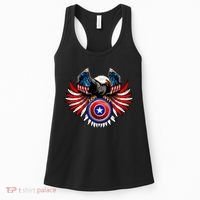 American Eagle Super Hero Shield USA Flag Wings Women's Tank Top thumb 0
