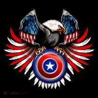 American Eagle Super Hero Shield USA Flag Wings Women's Tank Top thumb 5