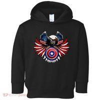 American Eagle Super Hero Shield USA Flag Wings Toddler Hoodie thumb 0