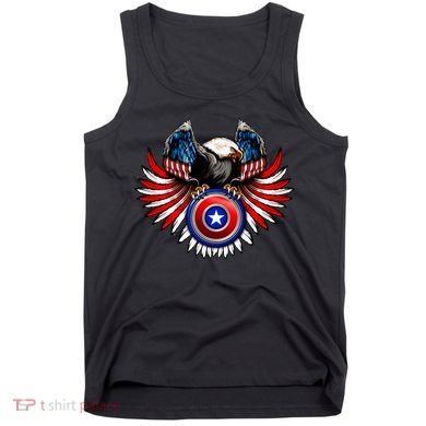 American Eagle Super Hero Shield USA Flag Wings Tank Top