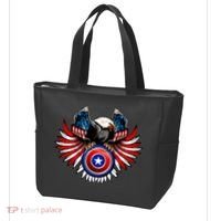 American Eagle Super Hero Shield USA Flag Wings Tote Bag thumb 3