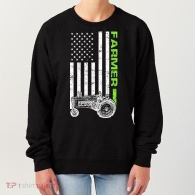 American Farmer USA Tractor Flag Women's Sweatshirt