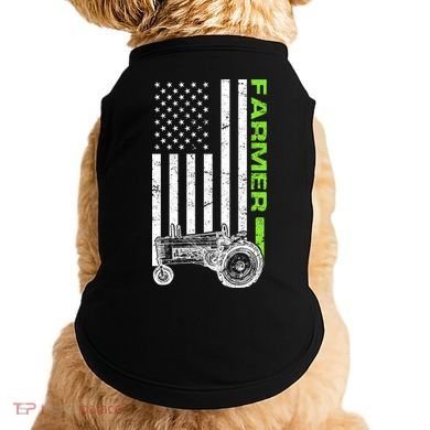 American Farmer USA Tractor Flag Doggie Tank