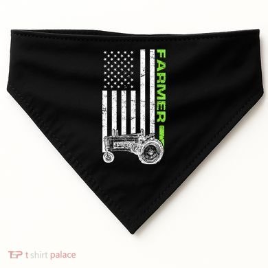 American Farmer USA Tractor Flag USA-Made Doggie Bandana