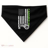 American Farmer USA Tractor Flag USA-Made Doggie Bandana thumb 0