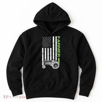 American Farmer USA Tractor Flag Hoodie