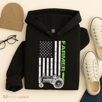 American Farmer USA Tractor Flag Hoodie thumb 4