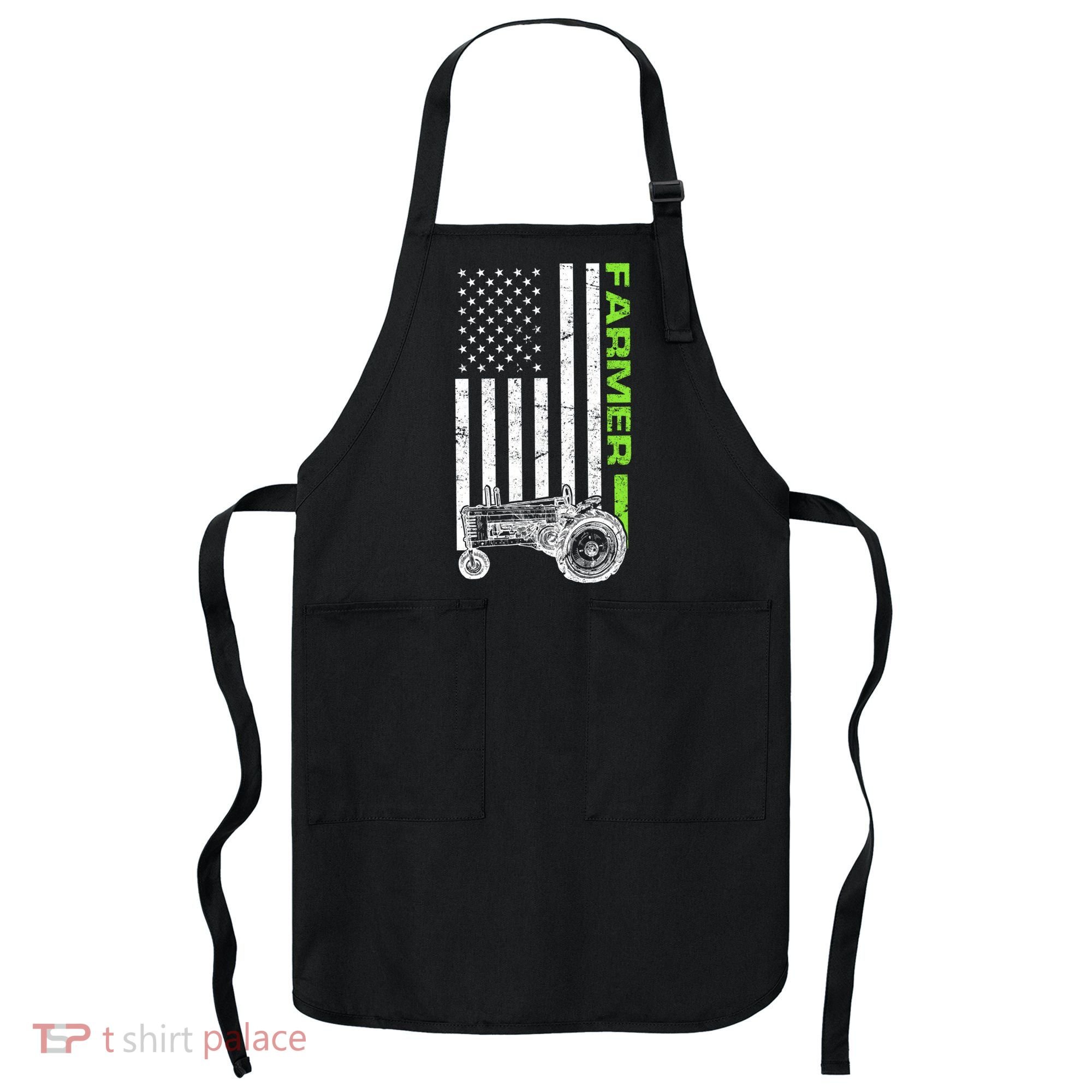 American Farmer USA Tractor Flag Apron
