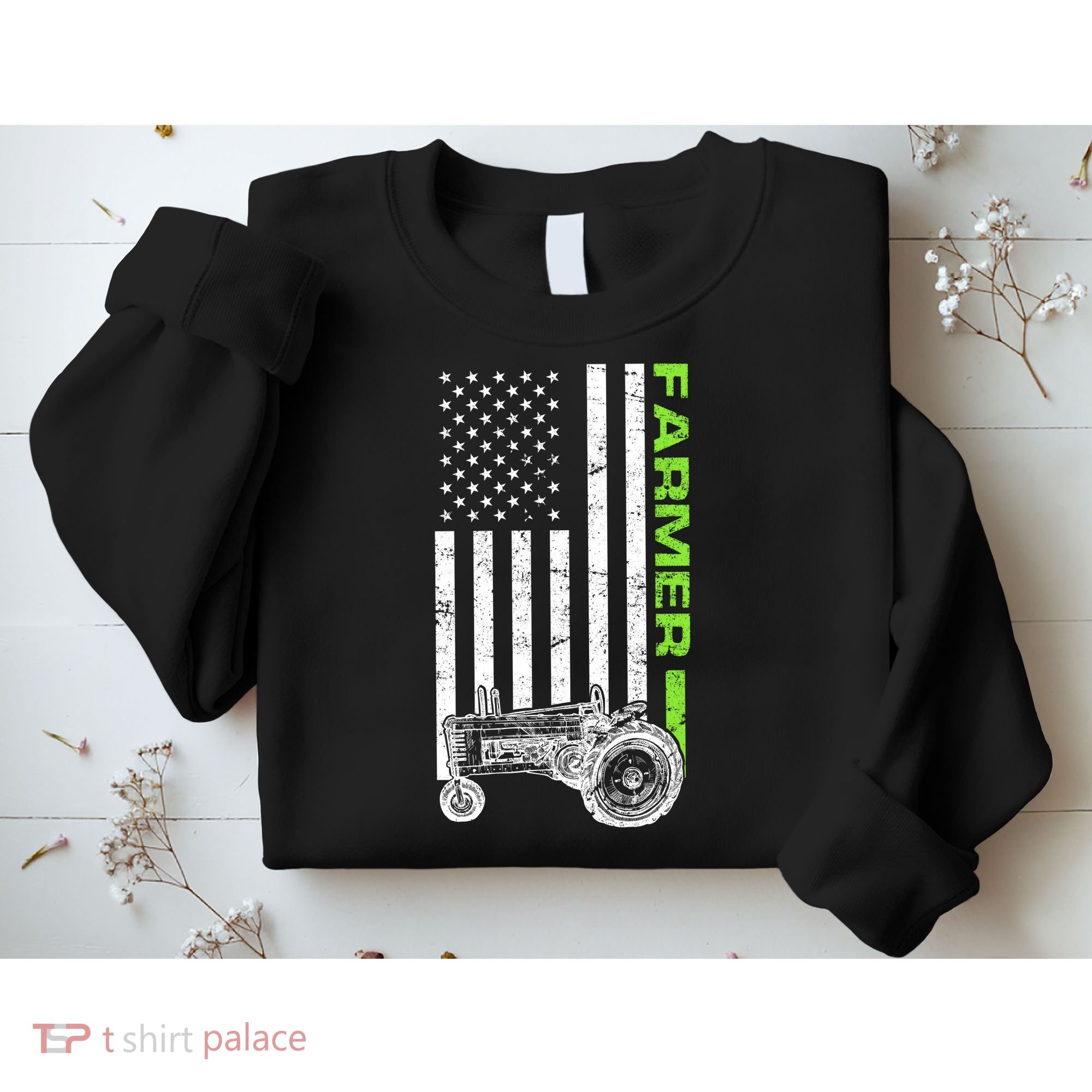 American Farmer USA Tractor Flag Sweatshirt