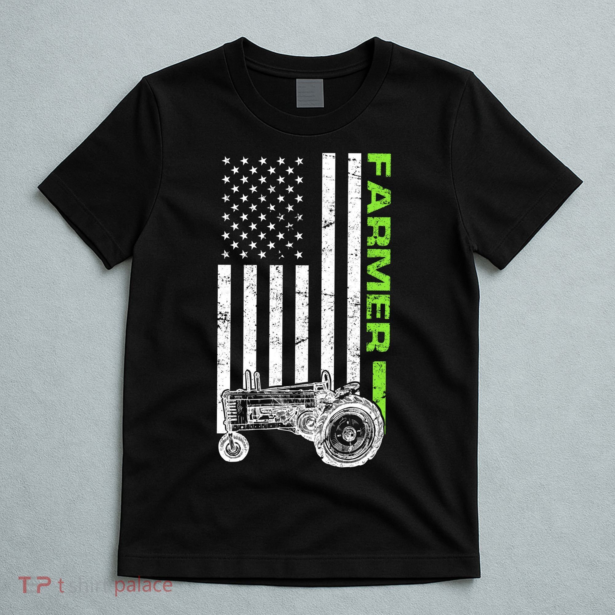American Farmer USA Tractor Flag T-Shirt