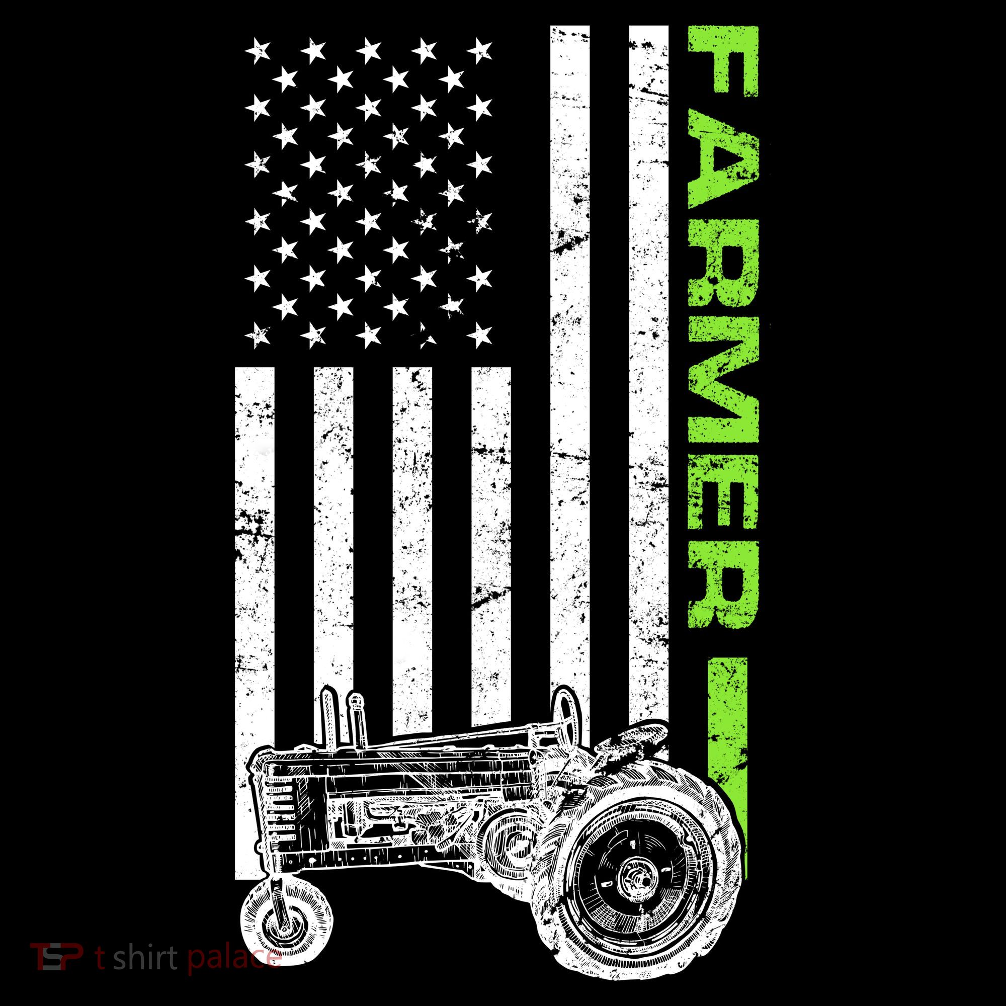 American Farmer USA Tractor Flag T-Shirt