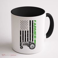 American Farmer USA Tractor Flag Coffee Mug thumb 1