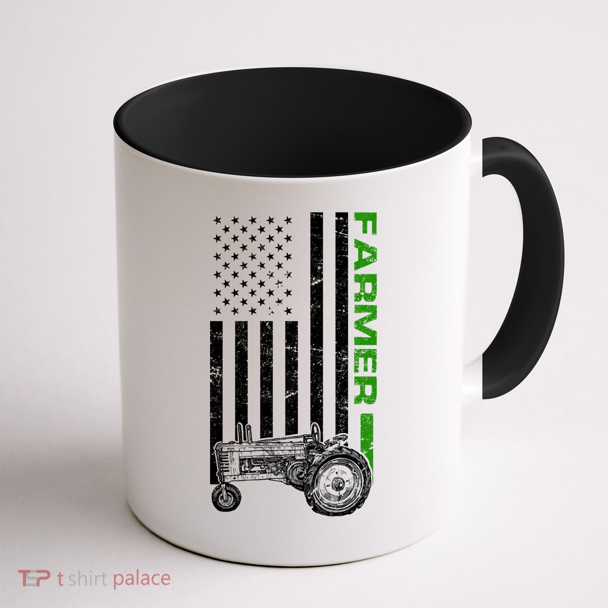 American Farmer USA Tractor Flag Coffee Mug