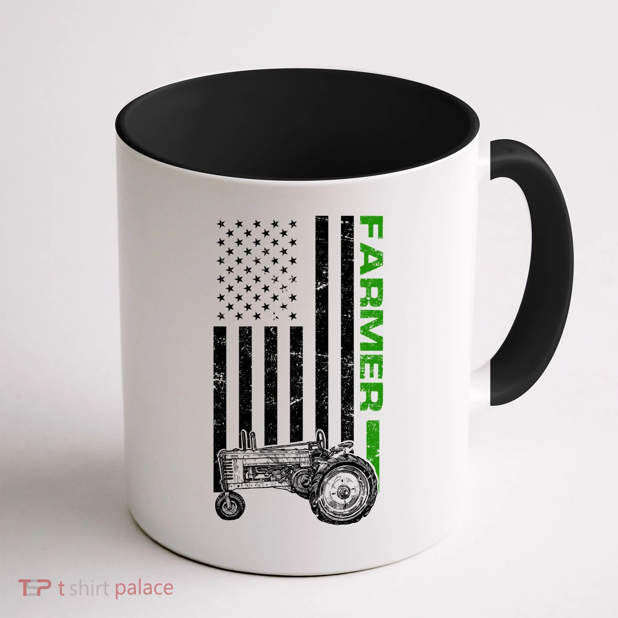 American Farmer USA Tractor Flag Coffee Mug
