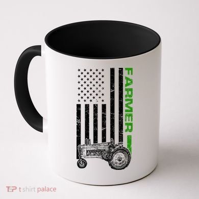 American Farmer USA Tractor Flag Coffee Mug