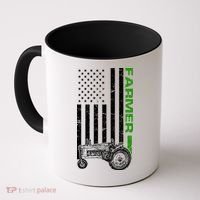 American Farmer USA Tractor Flag Coffee Mug thumb 0