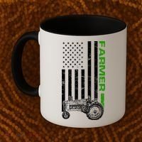 American Farmer USA Tractor Flag Coffee Mug thumb 2
