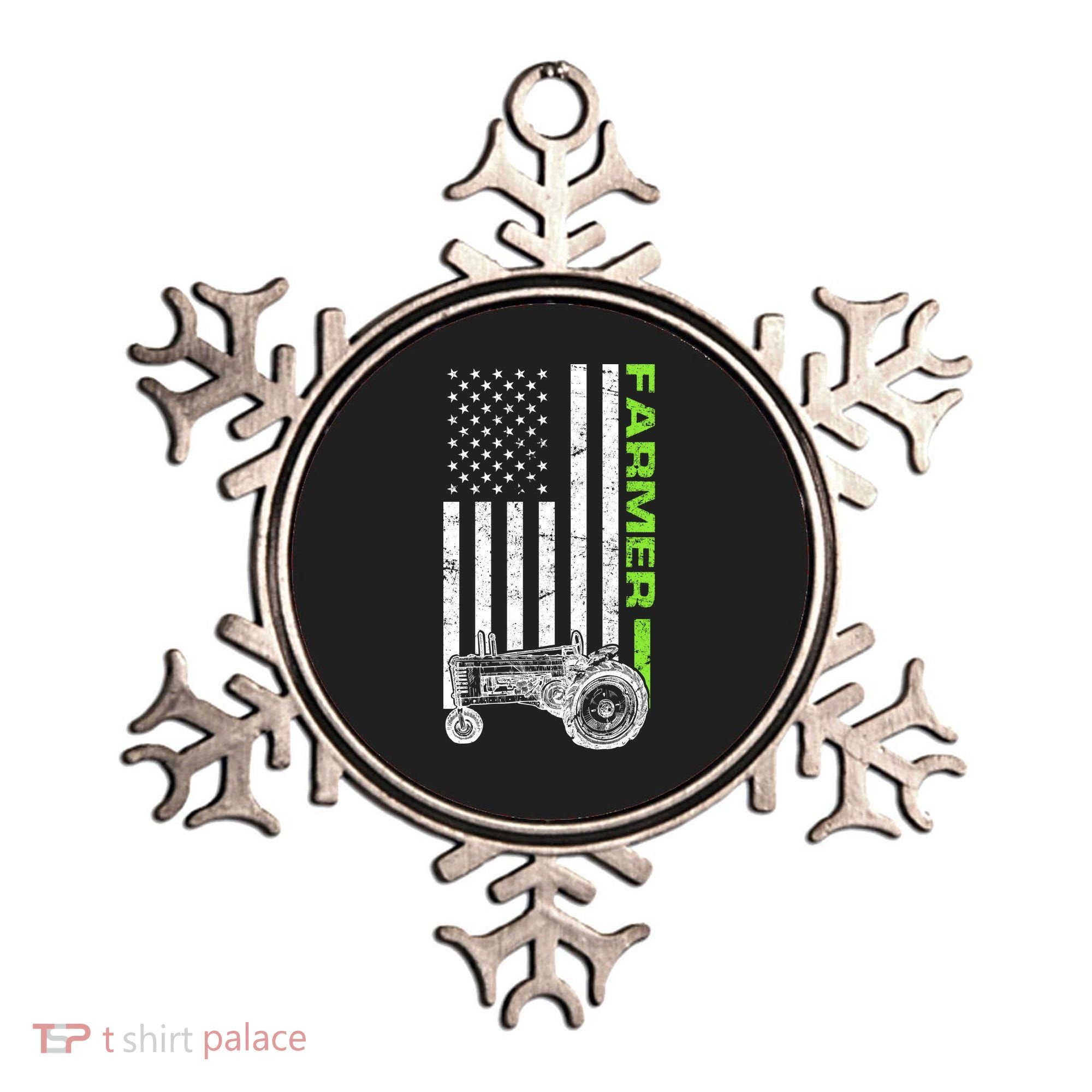 American Farmer USA Tractor Flag Ornament