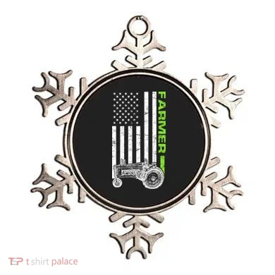 American Farmer USA Tractor Flag Ornament