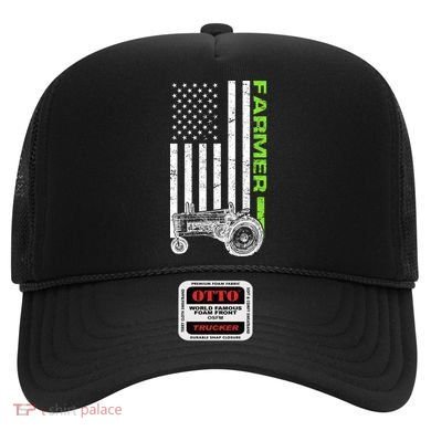 American Farmer USA Tractor Flag Hat