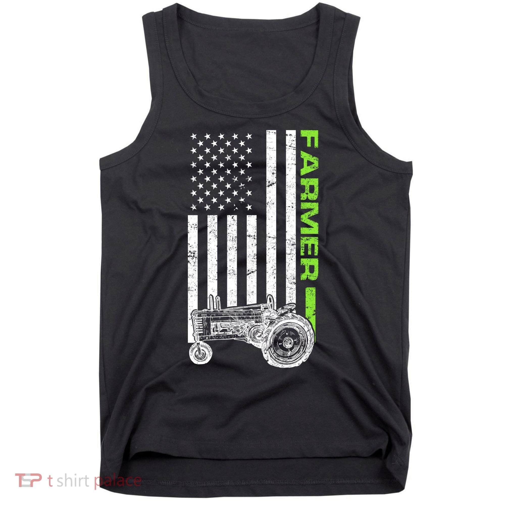 American Farmer USA Tractor Flag Tank Top