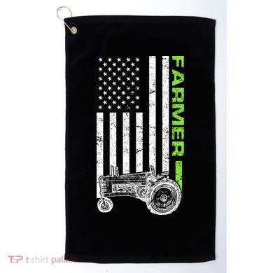 American Farmer USA Tractor Flag Golf Towel