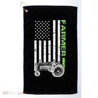 American Farmer USA Tractor Flag Golf Towel thumb 0