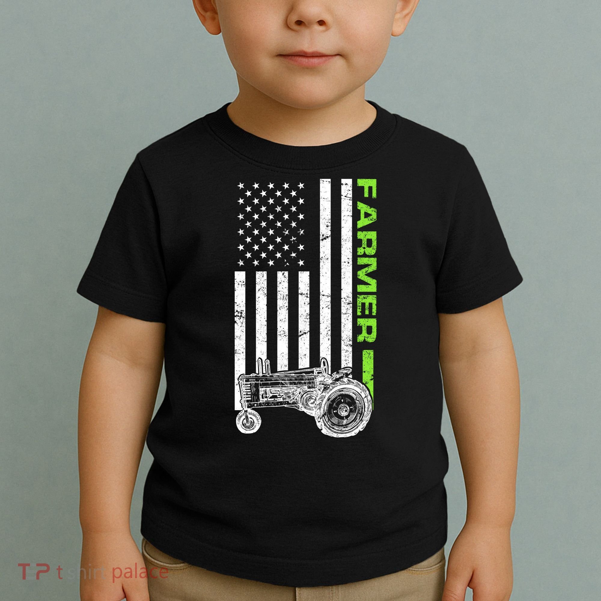American Farmer USA Tractor Flag Toddler T-Shirt