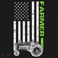 American Farmer USA Tractor Flag Women's T-Shirt thumb 6
