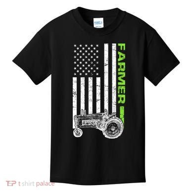 American Farmer USA Tractor Flag Kids T-Shirt