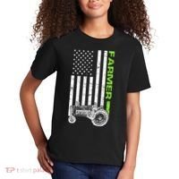 American Farmer USA Tractor Flag Kids T-Shirt thumb 2