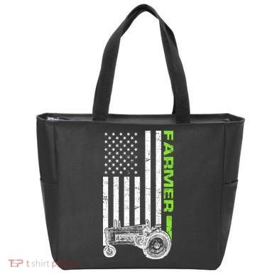 American Farmer USA Tractor Flag Tote Bag