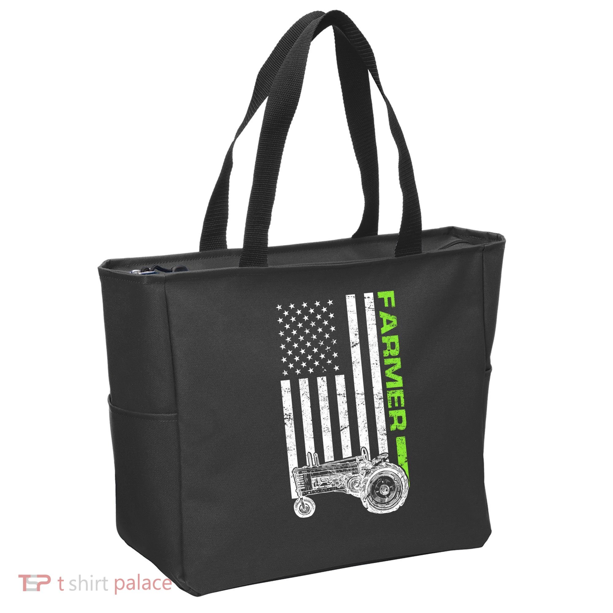 American Farmer USA Tractor Flag Tote Bag