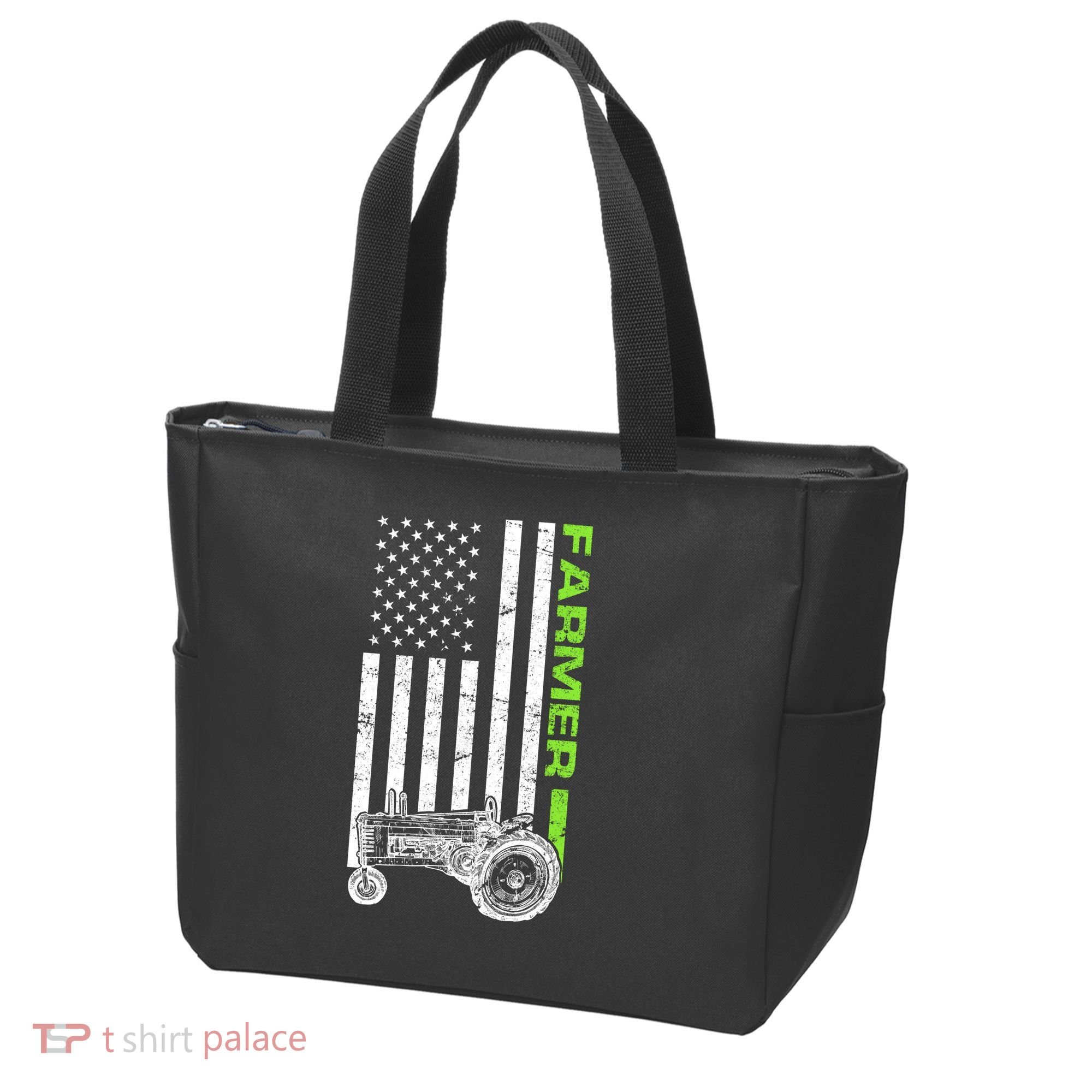 American Farmer USA Tractor Flag Tote Bag