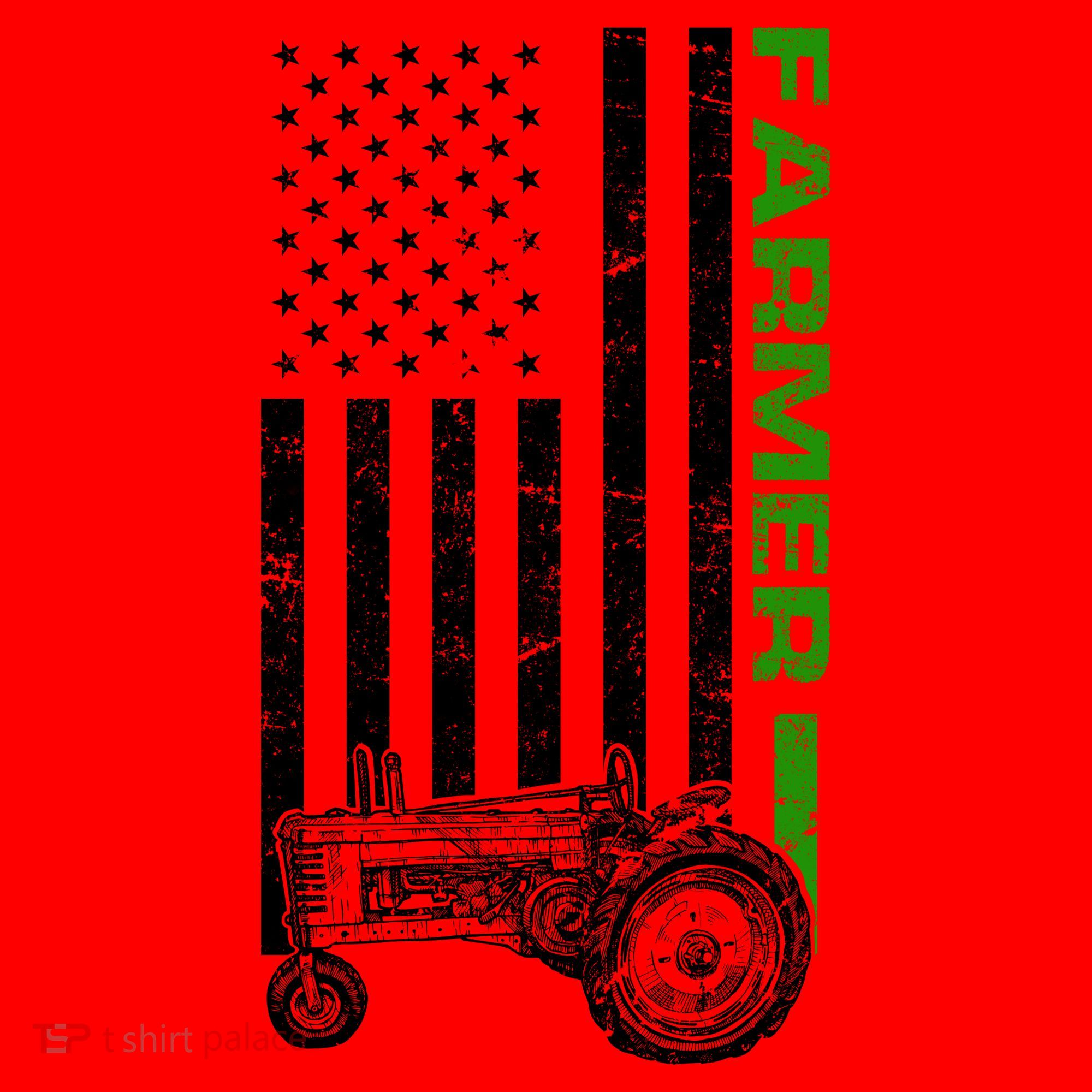 American Farmer USA Tractor Flag Santa Hat