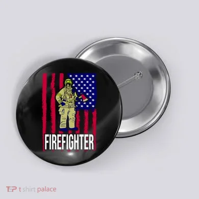American Firefighter Button