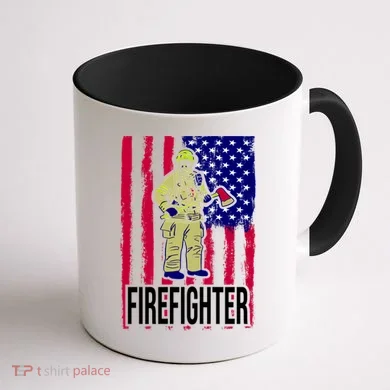 American Firefighter Coffee Mug back