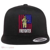 American Firefighter Flat Bill Trucker Hat thumb 0