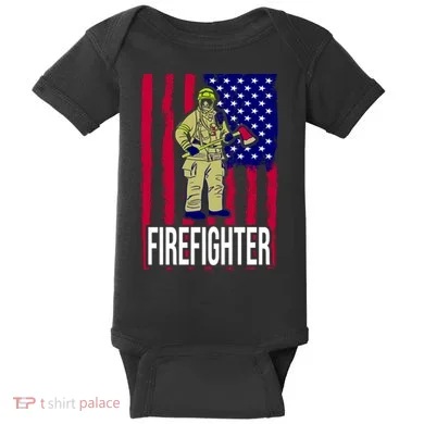 American Firefighter Baby Bodysuit