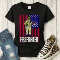 American Firefighter Women's T-Shirt thumb 3