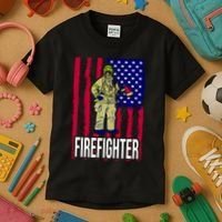 American Firefighter Kids T-Shirt thumb 3