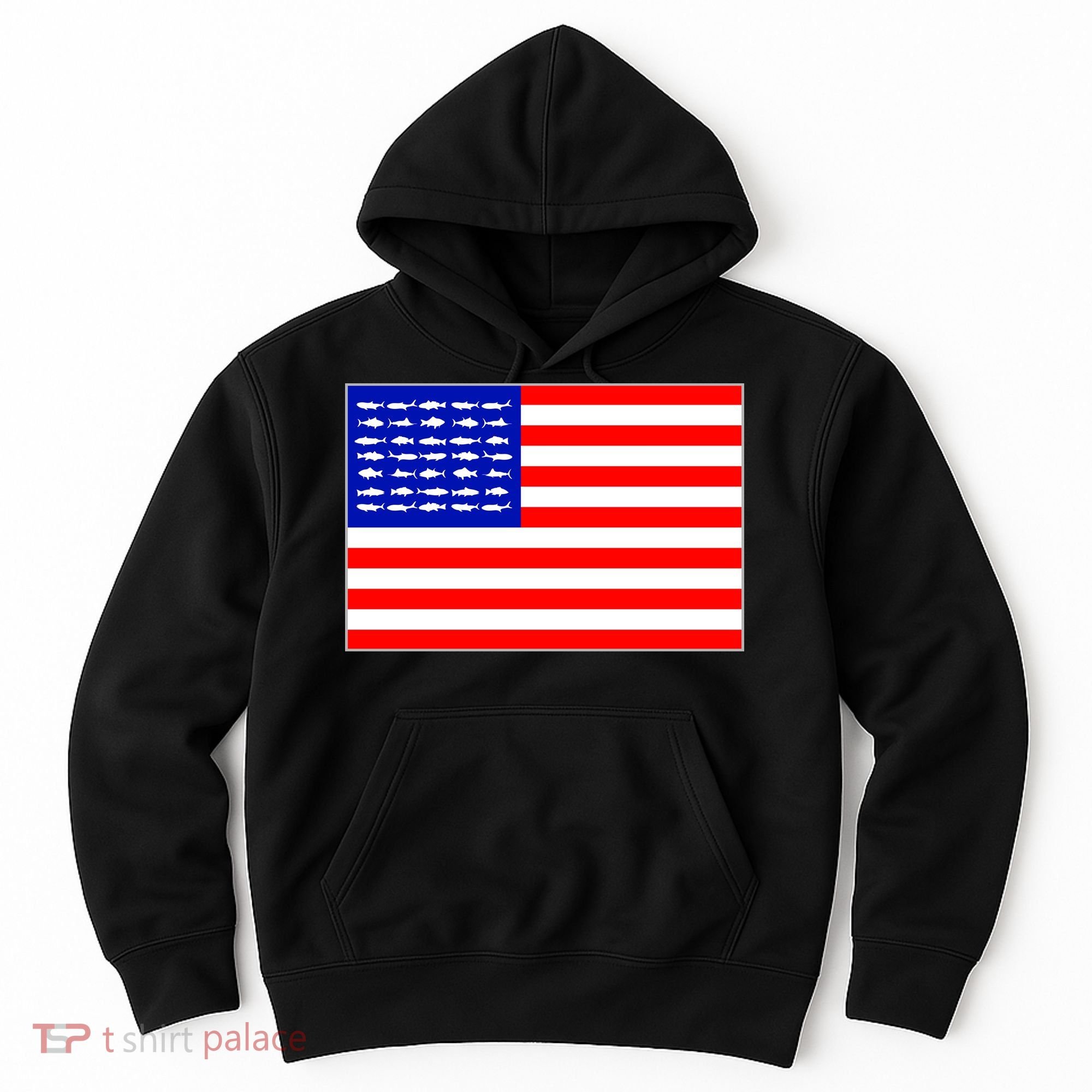 American Fishing Flag Hoodie