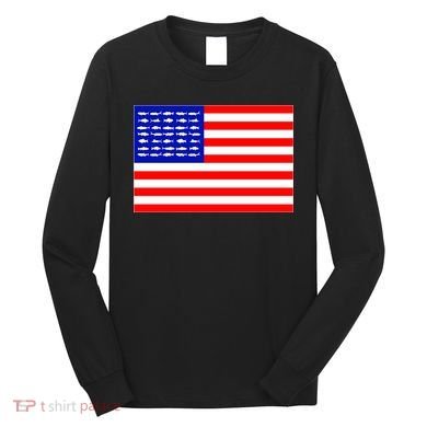 American Fishing Flag Long Sleeve Shirt